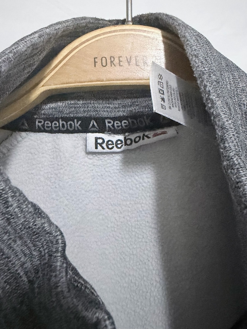Reebok Heathered Gray Quarter-Zip Pullover - Picture 6 of 7